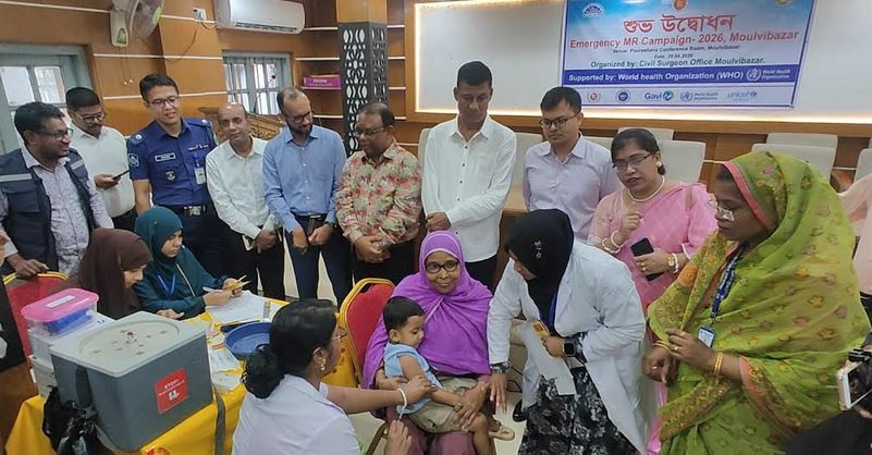 মৌলভীবাজারে শুরু হয়েছে হাম-রুবেলা টিকাদান কর্মসূচি