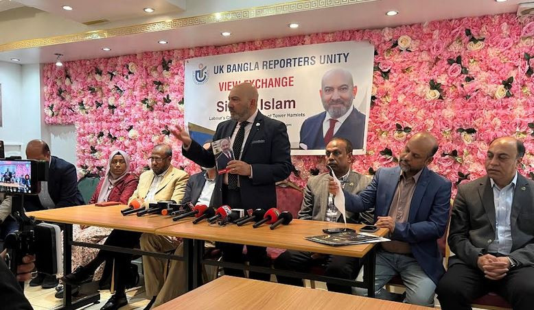 ইউকে বাংলা রিপোর্টার্স ইউনিটির সাথে মেয়র প্রার্থী সিরাজুল ই...