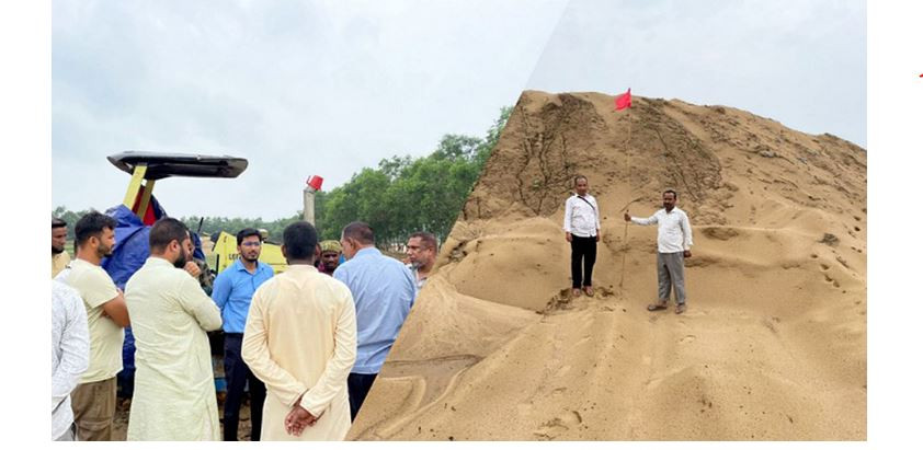 কুলাউড়ায় ৪০ লাখ টাকার অবৈধ বালু জ ব্দ