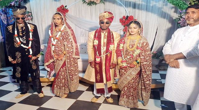 মৌলভীবাজারে একই মঞ্চে দুই কনের বিয়ে!