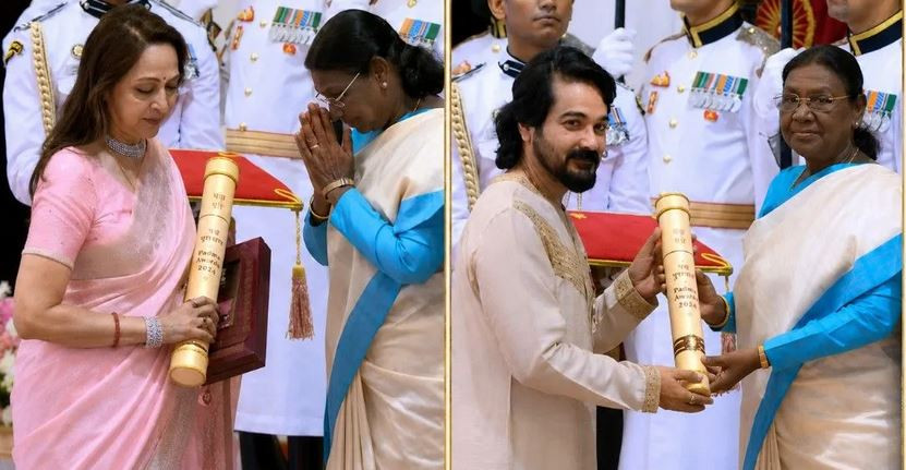 প্রসেনজিতের হাতে পদ্মশ্রী, ধর্মেন্দ্রর হয়ে মরণোত্তর সম্মান গ...