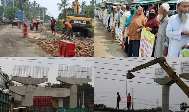 ৪৮ কিলোমিটার সড়কই বেহাল দশা নির্মাণ প্রকল্পে ধীরগতি