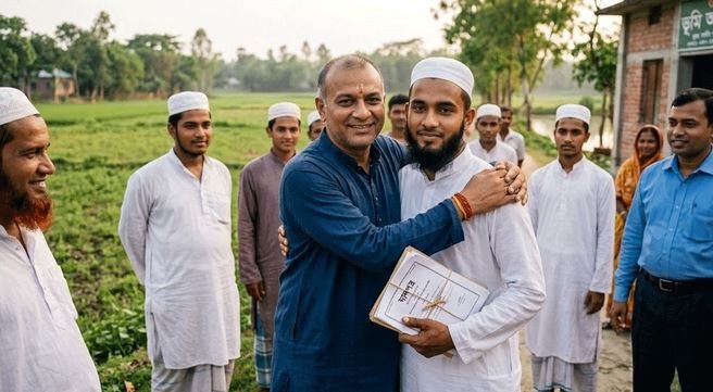 সিলেট বিভাগের যে এলাকায় মুসলিম যুবককে জমি দান করলেন হিন্দু প...