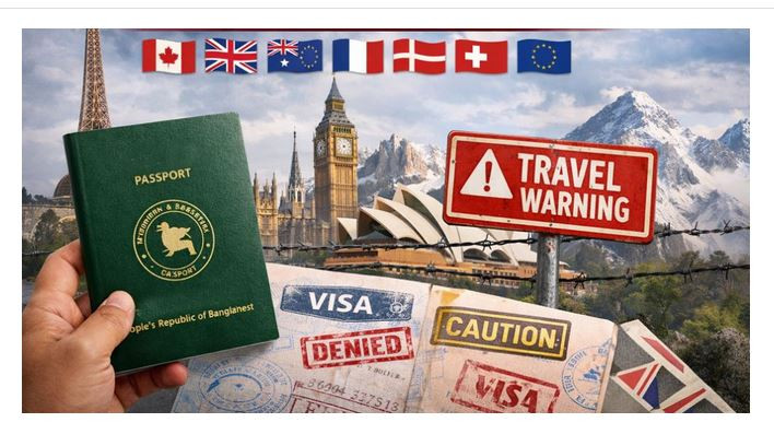 ভিসা নিয়ে বাংলাদেশিদের কানাডা যুক্তরাজ্য অষ্ট্রেলিয়াসহ ১৩ দে...