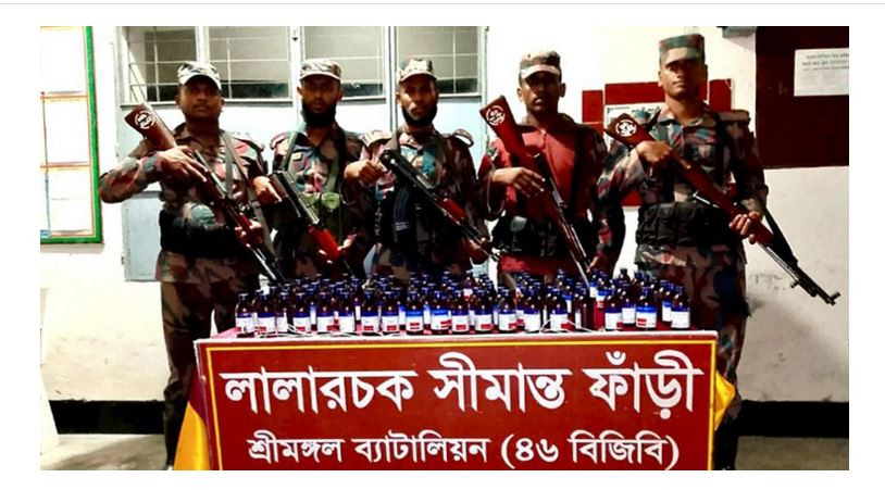 কুলাউড়ায় বিদেশি ম দ ধ র লো বিজিবি