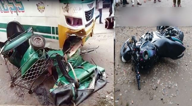 সিলেটে বাস-সিএনজি অটোরিকশা ও মোটরসাইকেলের ত্রিমুখী সং*ঘ*র্ষ...