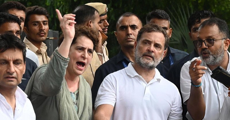 সিইসির পদত্যাগের দাবিতে বিক্ষোভ, রাহুল-প্রিয়াঙ্কা আটক